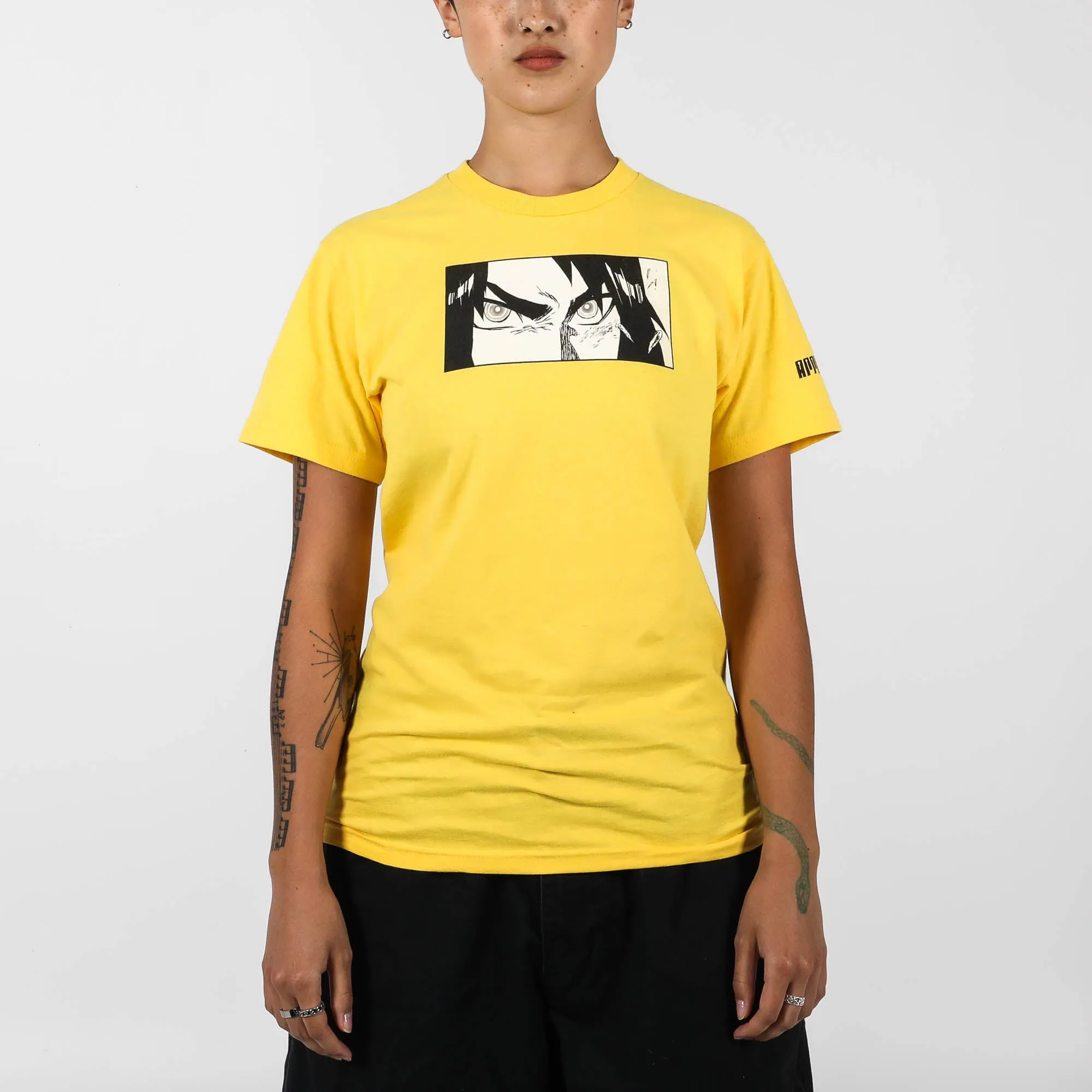 Sano Close Up with Fight Scene Yellow Tee