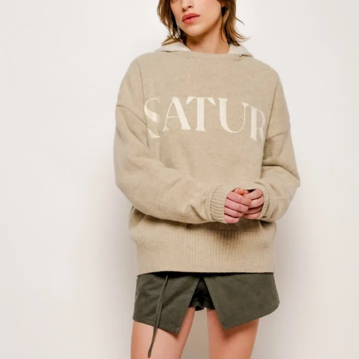 SATUR  |Unisex Street Style Plain V-neck & Crew neck