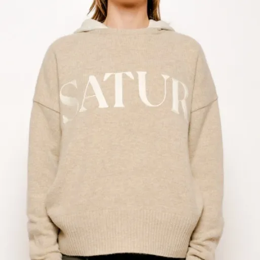 SATUR  |Unisex Street Style Plain V-neck & Crew neck