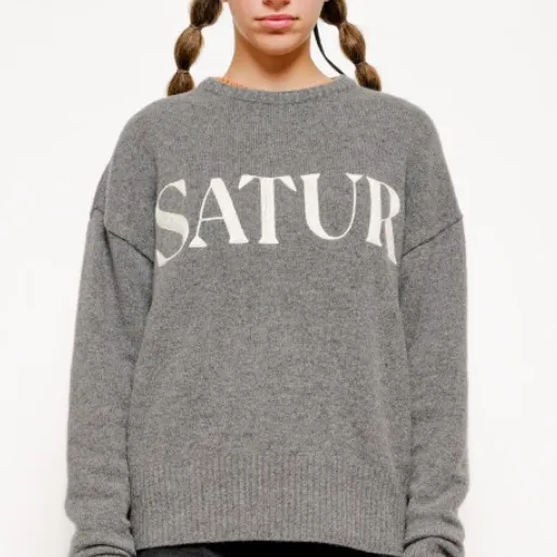 SATUR  |Unisex Street Style Plain V-neck & Crew neck