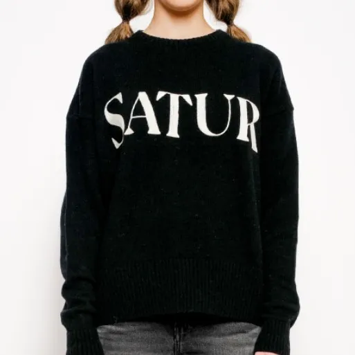 SATUR  |Unisex Street Style Plain V-neck & Crew neck