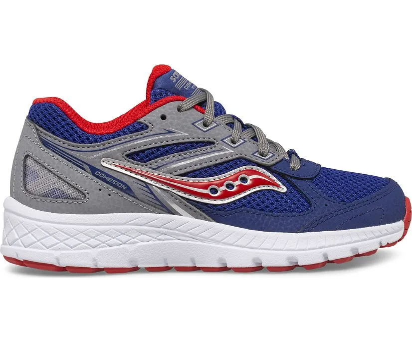 Saucony Kids Boys Cohesion 14 Lace Up Sneakers- Navy/Red