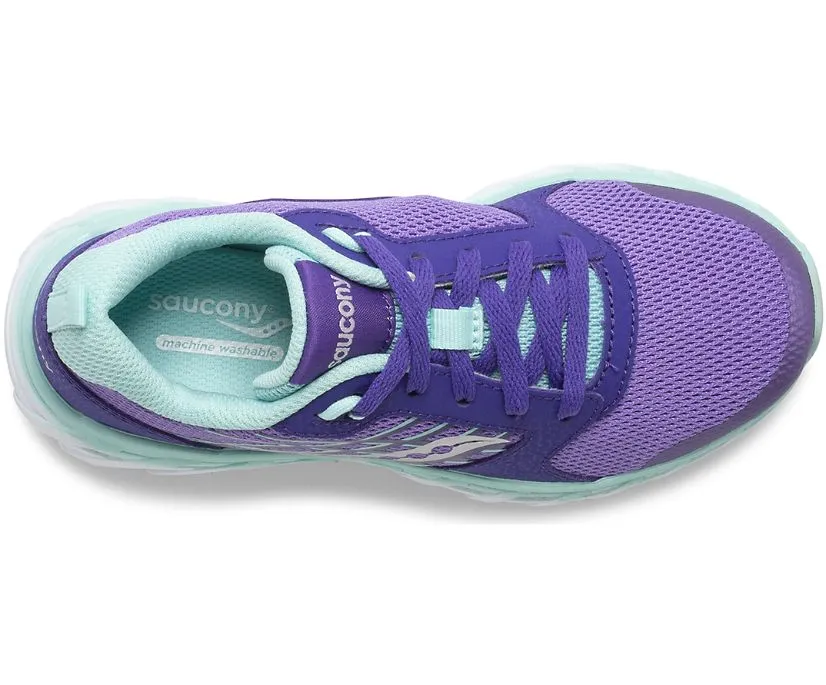 Saucony Kids Toddler Girls Wind 2.0 A/C Sneakers- Purple/Turqoise