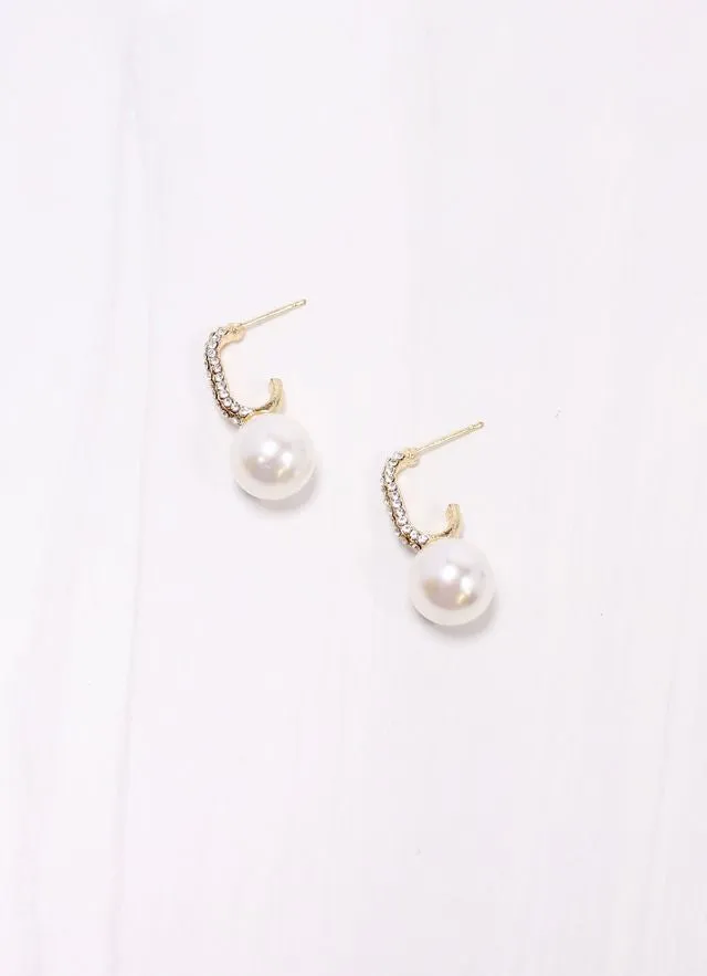 Somerville CZ Pearl Drop Earring GOLD