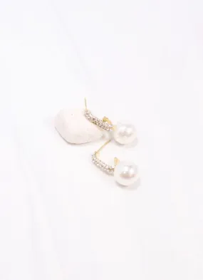 Somerville CZ Pearl Drop Earring GOLD