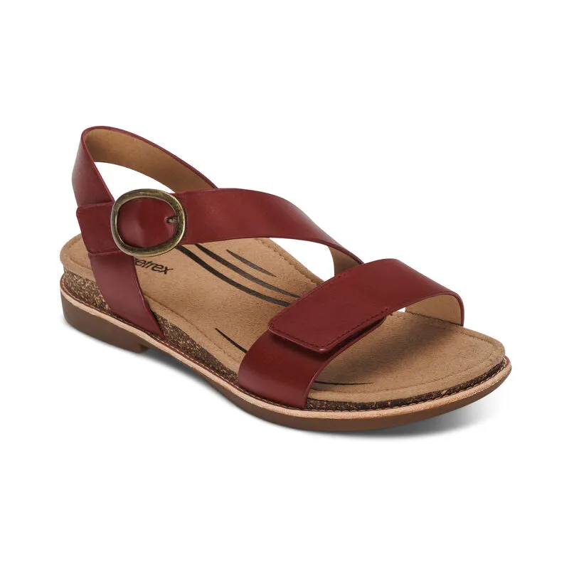  Tamara Adjustable Low Heel Sandal in Red  