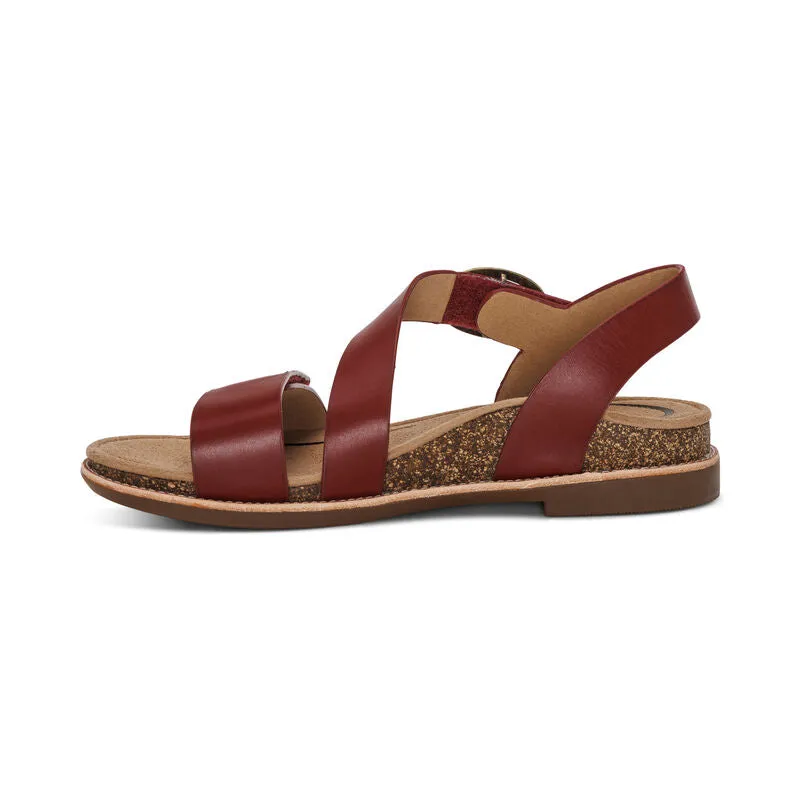  Tamara Adjustable Low Heel Sandal in Red  