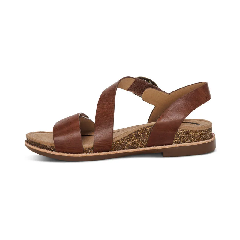  Tamara Adjustable Low Heel Sandal in Walnut  