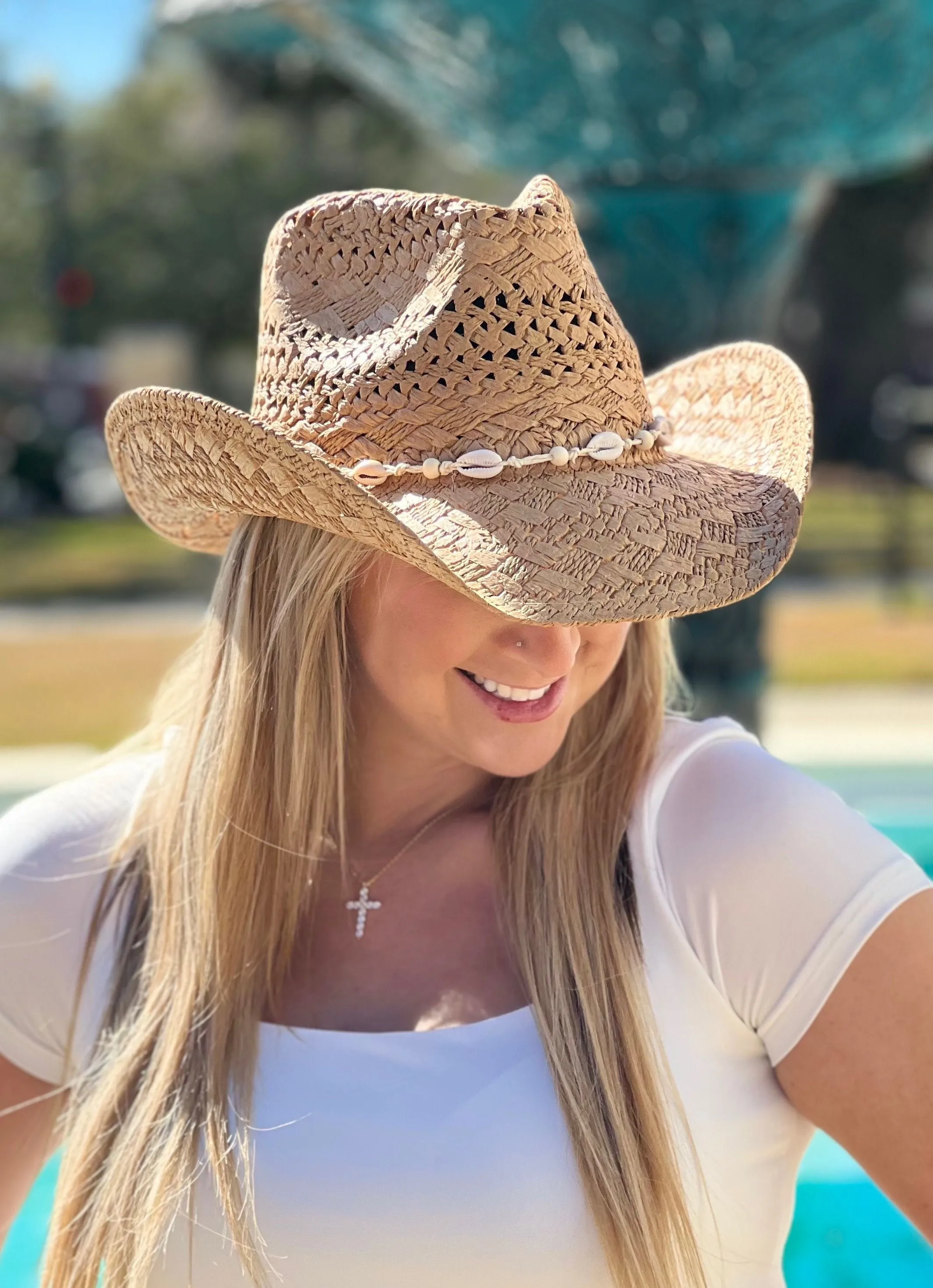 Teddy Hat with Shells NATURAL