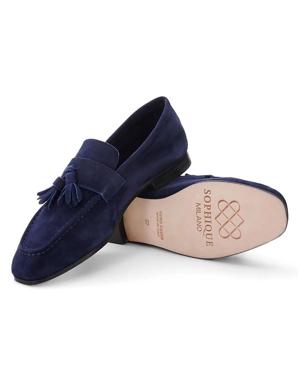 Trevi Tassel Loafer in Blue Ink