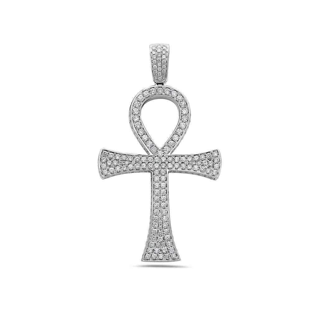 Unisex 14K White Gold Pendant with 7.08 CT Diamonds