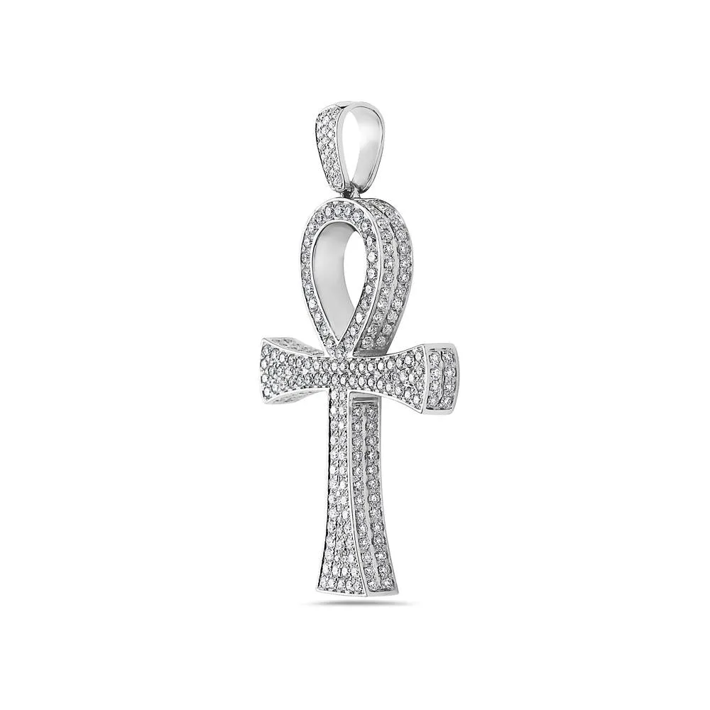 Unisex 14K White Gold Pendant with 7.08 CT Diamonds