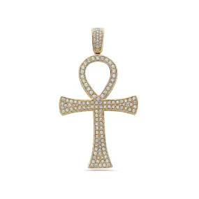 Unisex 14K Yellow Gold Pendant with 6.42 CT Diamonds