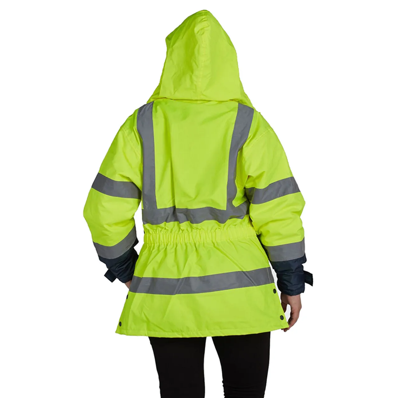 Utility Pro Class 2 Hi Vis Yellow Navy Bottom Ladies Parka with Teflon Protector UHV664