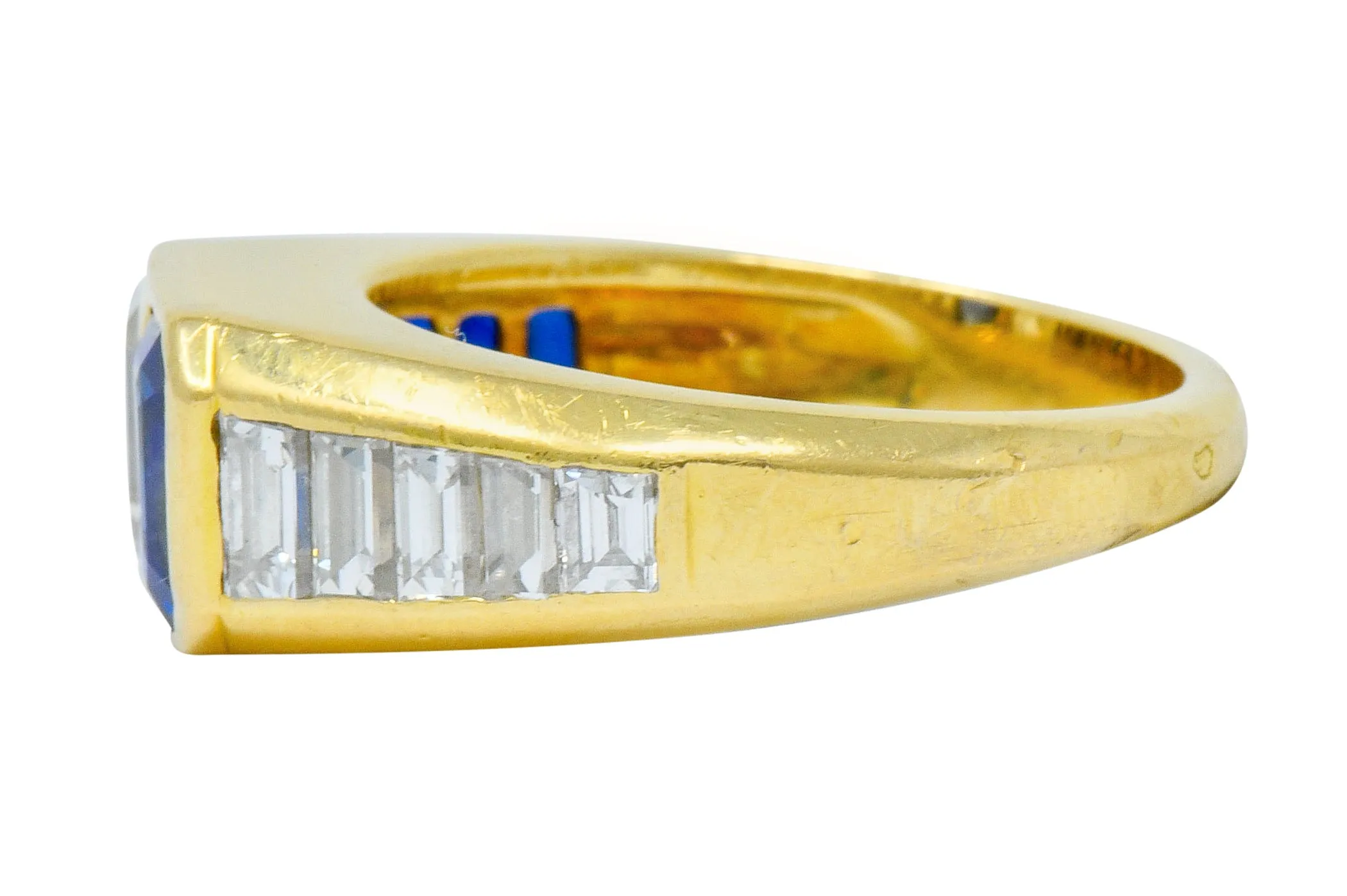 Van Cleef & Arpels 3.57 CTW Diamond Sapphire 18 Karat Gold French Unisex Vintage Ring