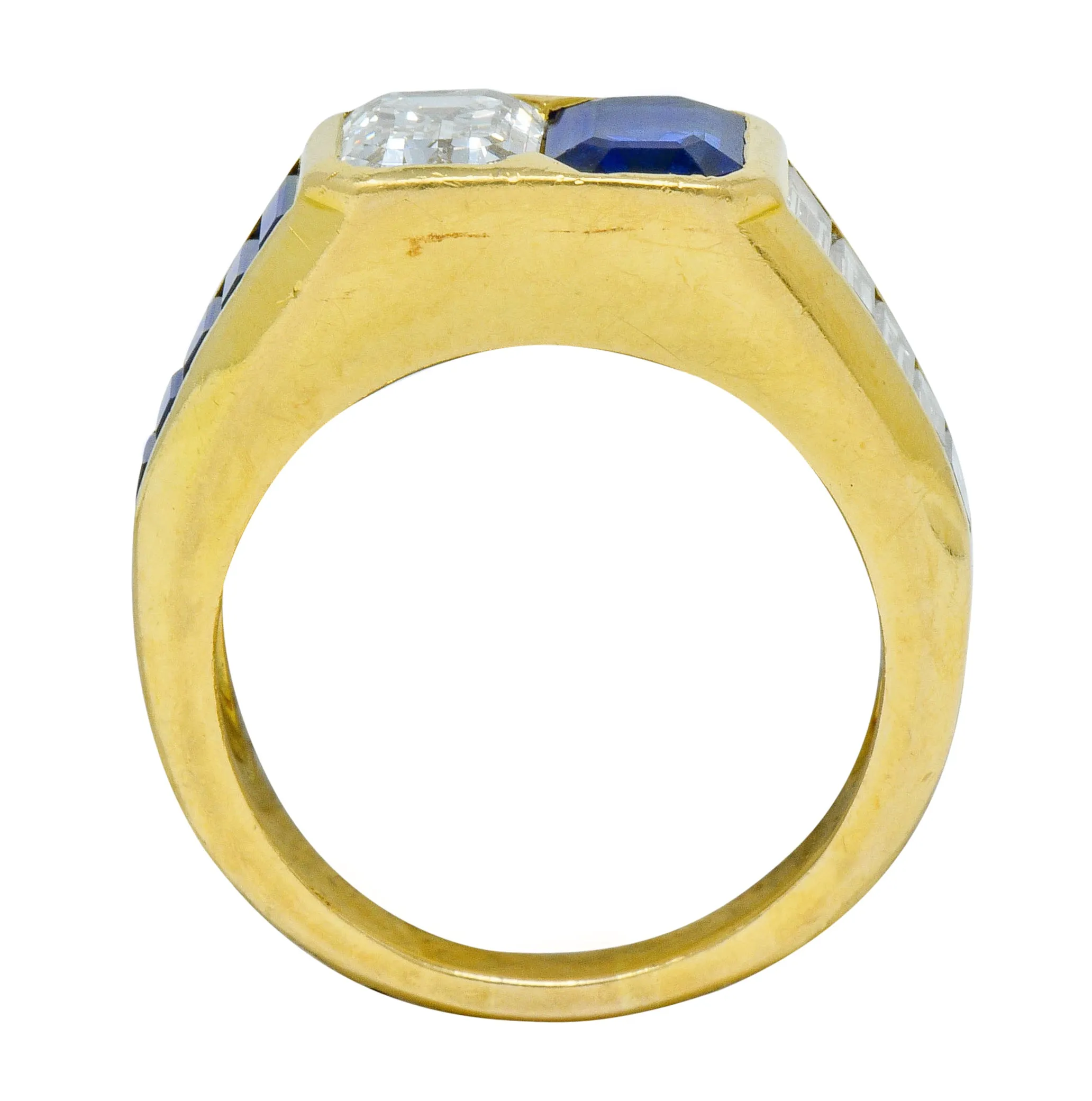 Van Cleef & Arpels 3.57 CTW Diamond Sapphire 18 Karat Gold French Unisex Vintage Ring