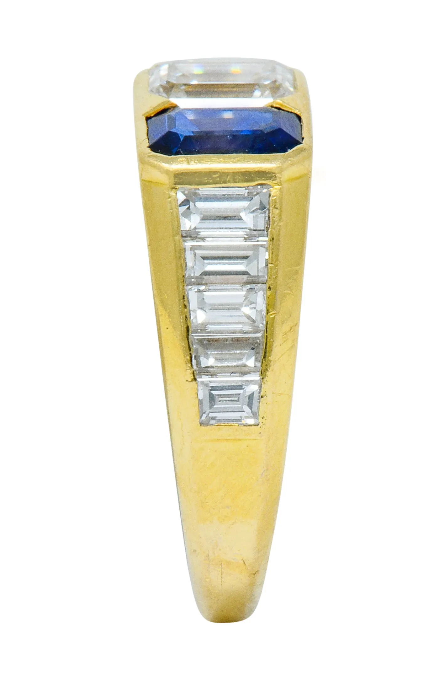 Van Cleef & Arpels 3.57 CTW Diamond Sapphire 18 Karat Gold French Unisex Vintage Ring