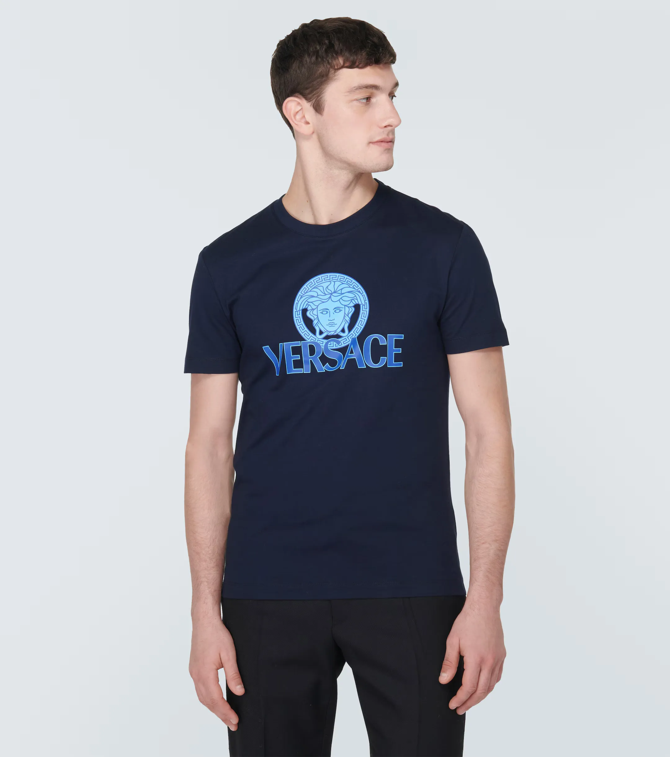 VERSACE  |Crew Neck Unisex Street Style Cotton Short Sleeves Logo