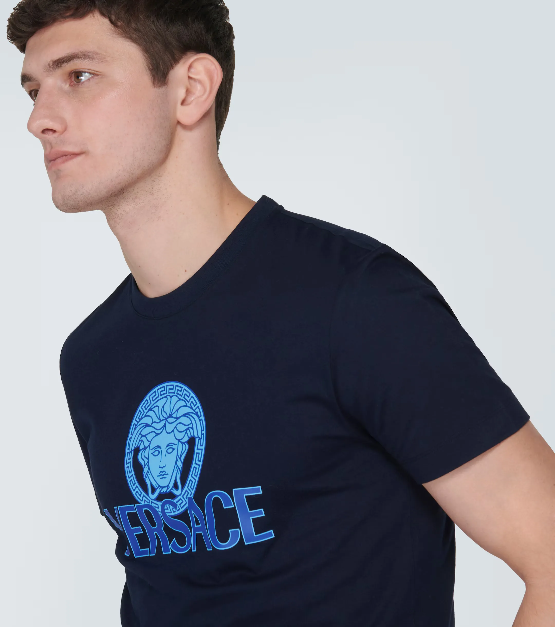 VERSACE  |Crew Neck Unisex Street Style Cotton Short Sleeves Logo