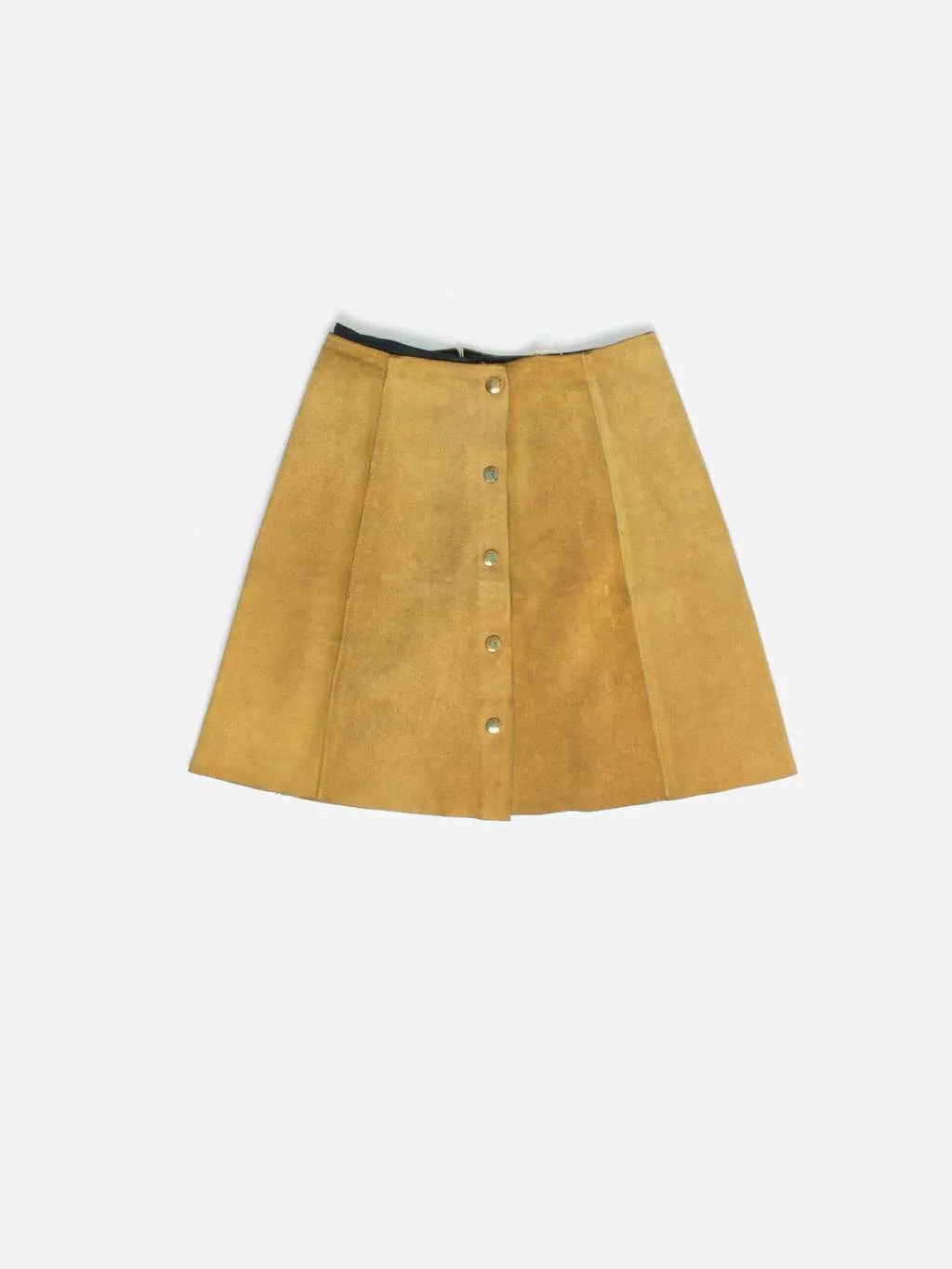 Vintage 1960s tan suede mini skirt with poppers – XS / Small