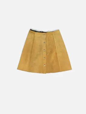 Vintage 1960s tan suede mini skirt with poppers – XS / Small