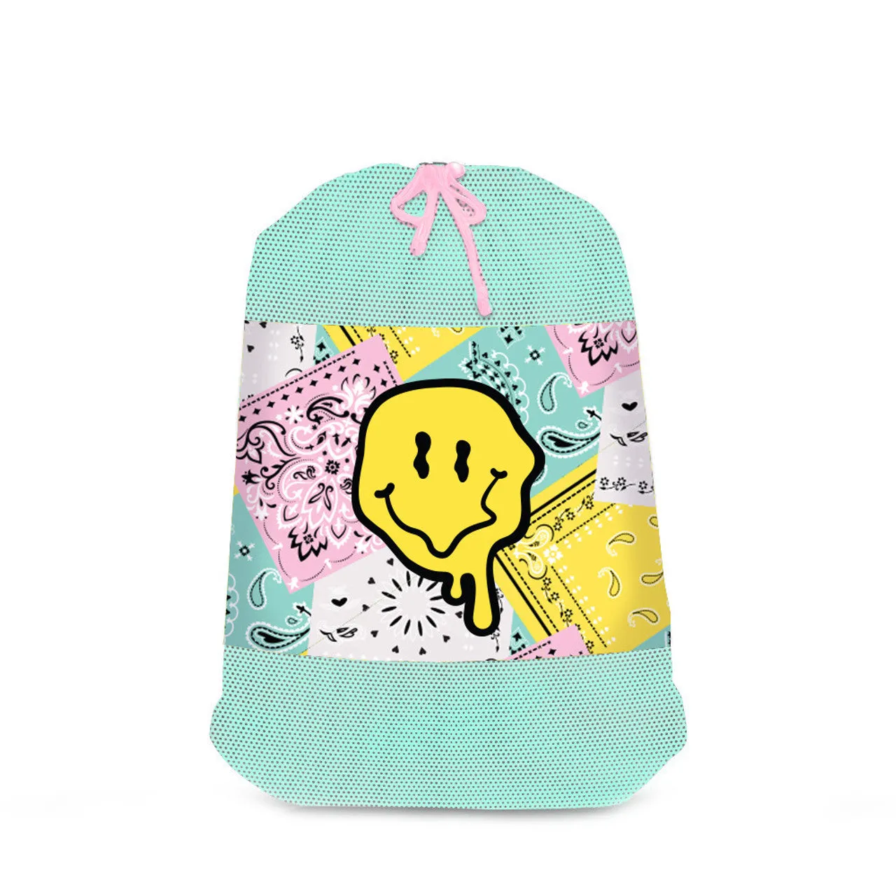 wavy text mesh Sock Bag