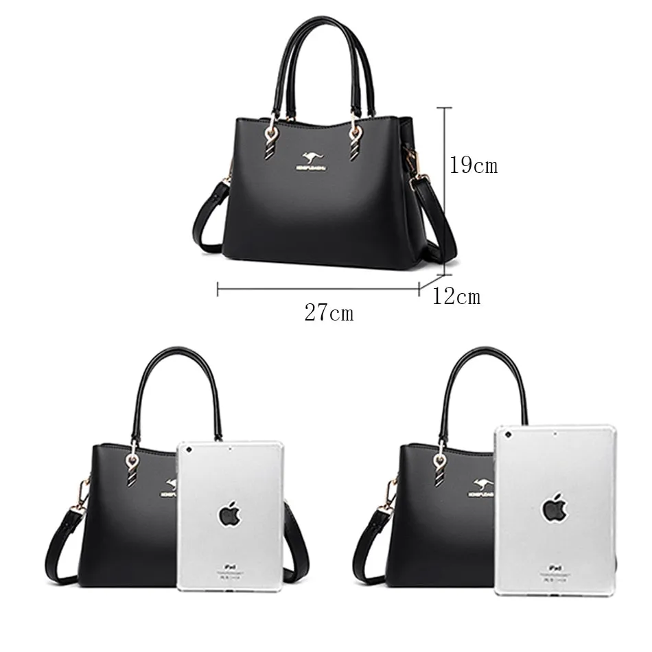 Women's 3 Layers Casual Tote Designer Crossbody Shoulder Handbags