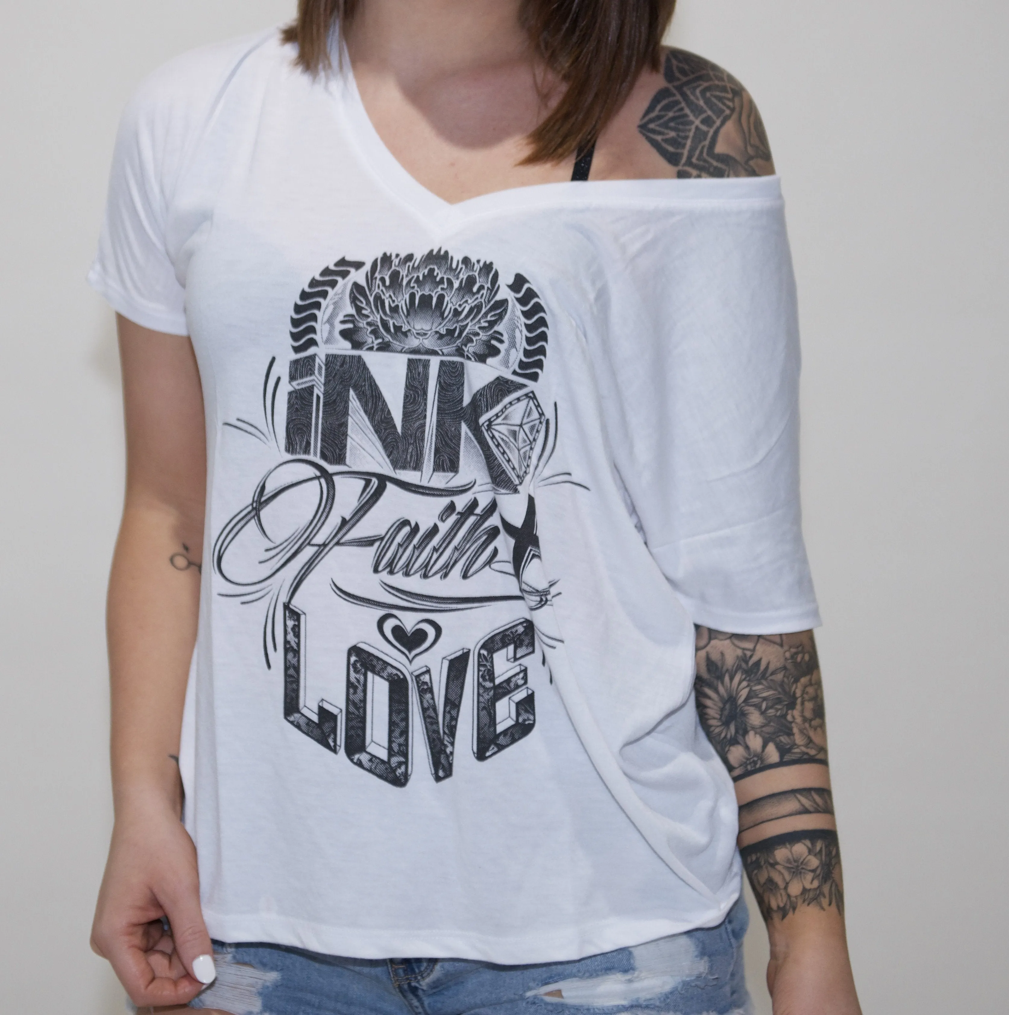 Women's Ink Faith Love V-Neck