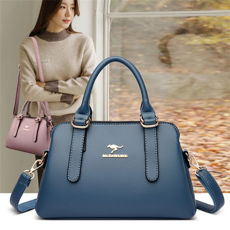 Women's Large Capacity Synthetic Leather Elegant Messenger Handbag