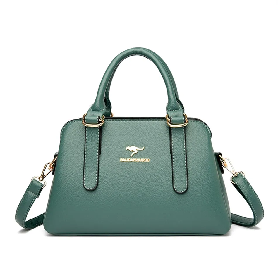 Women's Large Capacity Synthetic Leather Elegant Messenger Handbag