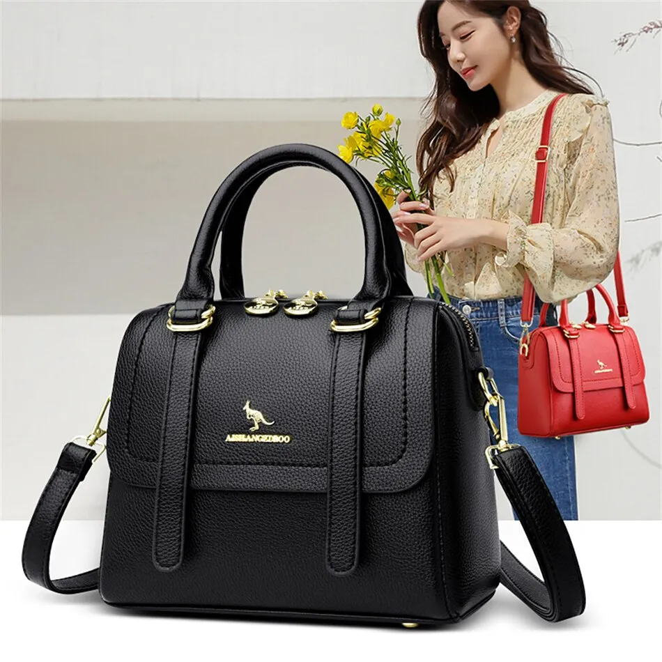 Women's Synthetic Leather Shoulder Messenger Crossbody Handbag