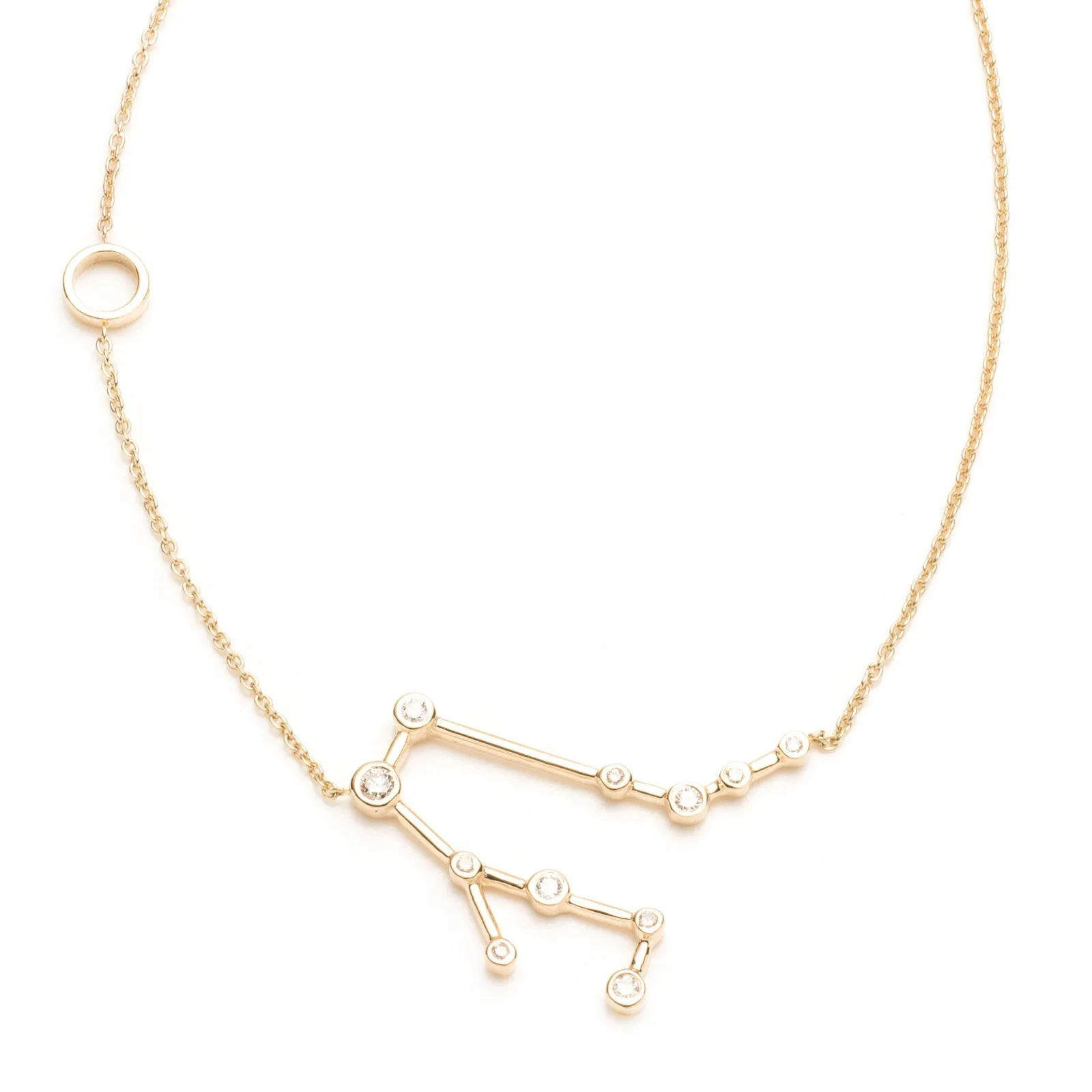 Zodiacs 14K & Diamond Gemini + Air Necklace